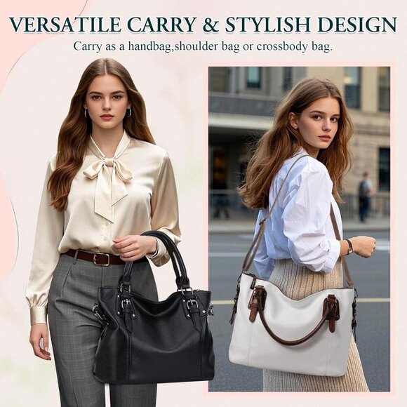 VONXURY Hobo Bag for Women, Faux Leather Shoulder Purse with Adjustable Strap - Picture 3 of 7